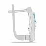 Náušnice stříbrné s broušenými Swiss Blue topazy a zirkony Ag 925 026339 SBT