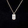 Náhrdelník nerezová ocel v barvě zlata kubická zirkonie Křížek 44 cm