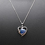 Lapis lazuli srdce náhrdelník z nerez oceli