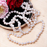 Exkluzivní dámský perlový náhrdelník z bílých perel 114 cm