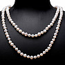Exkluzivní dámský perlový náhrdelník z bílých perel 114 cm
