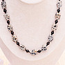 Jaspis dalmatin a černý achát designový náhrdelník