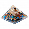 Orgonit pyramida čakrová velká s čakrovým krystalem