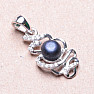 Přívěsek stříbrný s černou perlou a zirkony Ag 925 09711 BP
