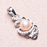 Přívěsek stříbrný s růžovou perlou a zirkony Ag 925 09711 PP