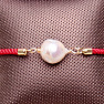 Keshi perla kulatá šňůrkový stahovací náramek červený