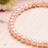 Dámský perlový náramek broskvové perly 5 mm
