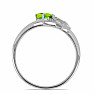 Prsten stříbrný s broušenými olivíny a zirkony Ag 925 026097 PD