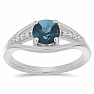 Prsten stříbrný s London topazem a zirkonem Ag 925 010436 LT