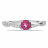 Prsten stříbrný s Pink topazem a zirkony Ag 925 012722 PT