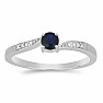 Prsten stříbrný s modrým safírem a zirkony Ag 925 015992 SAF
