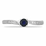 Prsten stříbrný s modrým safírem a zirkony Ag 925 015992 SAF