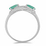 Prsten stříbrný s broušeným smaragdem Ag 925 016796 EM