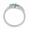 Prsten stříbrný s broušeným smaragdem Ag 925 026069 EM