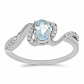 Prsten stříbrný s broušeným akvamarínem a zirkony Ag 925 030163 AQ