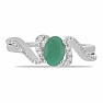 Prsten stříbrný s broušeným smaragdem Ag 925 030163 EM