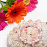 Dětský náramek z růžových akrylátových korálků s perličkami