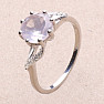 Prsten stříbrný s velkým broušeným růženínem a zirkony Ag 925 015554 RQ