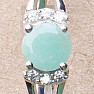 Prsten stříbrný s broušeným smaragdem a zirkony Ag 925 015090 EM