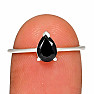 Spinel černý prsten stříbro Ag 925 RBC301