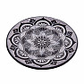 Stojánek z mastku na vonné tyčinky Mandala černo-šedá 13 cm