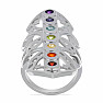 Čakrový prsten přímka zdobená rhodiované stříbro Ag 925
