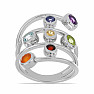 Čakrový prsten spirála rhodiované stříbro Ag 925