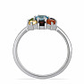 Čakrový prsten Anemone rhodiované stříbro Ag 925