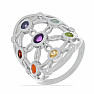 Čakrový prsten květinová Mandala rhodiované stříbro Ag 925