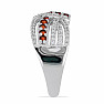 Prsten stříbrný s broušeným granátem a zirkony Ag 925 048101 GT