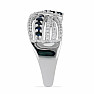 Prsten stříbrný s modrým safírem a zirkony Ag 925 048101 SAF