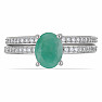 Sada stříbrných prstenů s broušeným smaragdem Ag 925 046587 EM