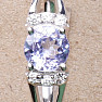 Prsten stříbrný s tanzanitem a zirkony Ag 925 015090 TZ