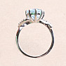 Prsten stříbrný s velkým Blue Sky topazem a zirkony Ag 925 015554 BT