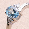 Prsten stříbrný s Blue Sky topazem a zirkony Ag 925 026295 BT