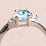 Prsten stříbrný s Blue Sky topazem a zirkony Ag 925 026295 BT
