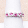 Prsten stříbrný s Pink topazy a zirkony Ag 925 020711 PT
