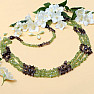 Olivín a záhněda náhrdelník sekaný čtyřřadý