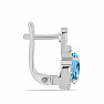Náušnice stříbrné s broušenými Blue Sky topazy a zirkony Ag 925 010645 BT