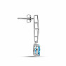 Náušnice stříbrné s broušenými Blue Sky topazy a zirkony Ag 925 018125 BT