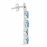 Náušnice stříbrné s broušenými Blue Sky topazy a zirkony Ag 925 022211 BT