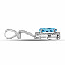 Přívěsek stříbrný s broušeným Blue Sky topazem a zirkony Ag 925 029497 BT