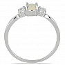 Prsten stříbrný s etiopským opálem a velkými zirkony Ag 925 012108 ETOP