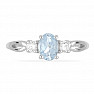 Prsten stříbrný s Blue Sky topazem a velkými zirkony Ag 925 012108 BT
