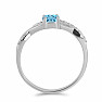 Prsten stříbrný s Blue Sky topazem a zirkony Ag 925 012722 BT