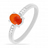 Prsten stříbrný s oranžovým opálem a zirkony Ag 925 012812 OROP