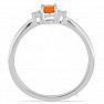 Prsten stříbrný s oranžovým opálem a zirkony Ag 925 015001 OROP