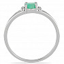 Prsten stříbrný s broušeným smaragdem a zirkony Ag 925 015090 EM