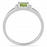 Prsten stříbrný s broušeným olivínem a zirkony Ag 925 015090 PD