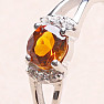 Prsten stříbrný s Madeira citrínem a zirkony Ag 925 015090 MCT